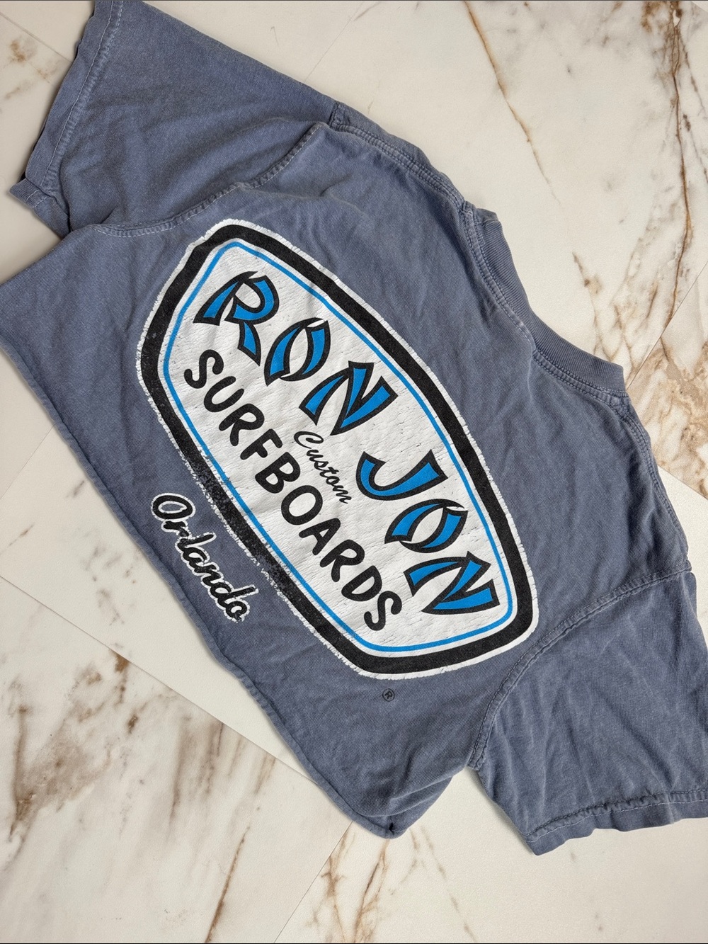 Ron Jon Surf Boards Orlando Cropped Logo T-Shirt Sz M Trendy Beachy Resortwear